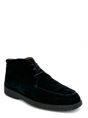 Tod’s Men’s Chukka Boots Size 8 Black Suede Three Eyelet Lace-up